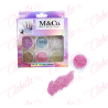 Decoración  GLITTER Y AZUCAR para uñas 6 piezas de 1/8oz por estuche, (Con estuche)  (pb)