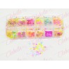 Decoración AROS COLORES NEON para uñas en pastillero – estuche de 13x5cm con 12 divisiones y tapa individual, surtido  (PB)