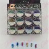 Decoración AZÚCAR  AURORA CAMALEÓN CON GLITTER para uñas 12 piezas de 1/8 por estuche, (Con estuche) surtido KT(197)-0765  /    