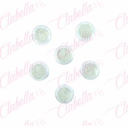 Decoración AZÚCAR  BLANCO  para uñas 6 piezas de 1/8oz  por paquete ( NO plata, BLANCO)(PB)