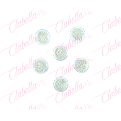 Decoración AZÚCAR  BLANCO  para uñas 6 piezas de 1/8oz  por paquete ( NO plata, BLANCO)(PB)