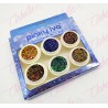 Decoración AZUCAR CON FIGURA GEOMETRICA para uñas 6 piezas de 1/8  por paquete,(Sin estuche) surtido (PB)