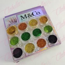 Decoración AZUCAR OTOÑO para uñas 12 piezas de 1/8 por estuche, surtido (Con estuche) (PB)