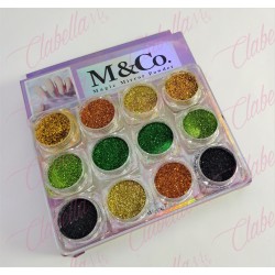 Decoración AZUCAR OTOÑO para uñas 12 piezas de 1/8 por estuche, surtido (Con estuche) (PB)