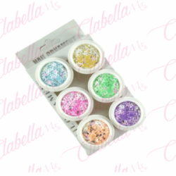 Decoración  ESTRELLAS CON GLITTER, AZÚCAR Y CRISPY  para uñas 6 piezas de 1/8oz por paquete (PB)