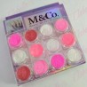 Decoración AZUCAR ROSA para uñas 12 piezas de 1/8 estuche, surtido (Con estuche) (PB)(Oferta)