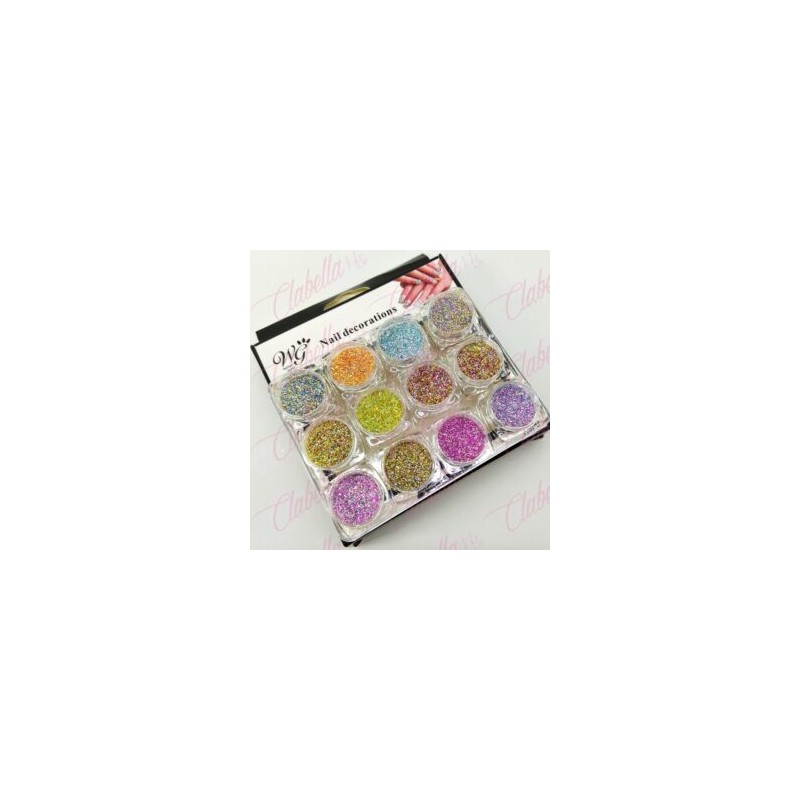 Decoración AZUCAR UNICORNIO PASTEL para uñas 12 piezas de  1/6 por estuche, (Con estuche) surtido  KT119-0605