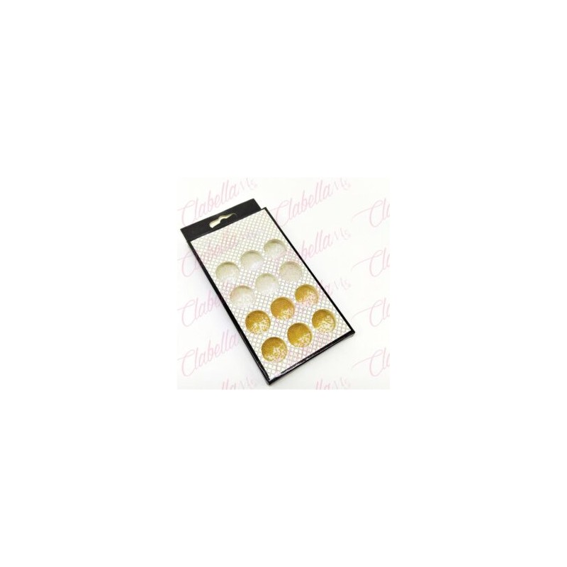 Decoración CAVIAR BLANCO Y ORO  para uñas,  en estuche  aprox de 7×12.5cm con 12 divisiones, surtido (PB)