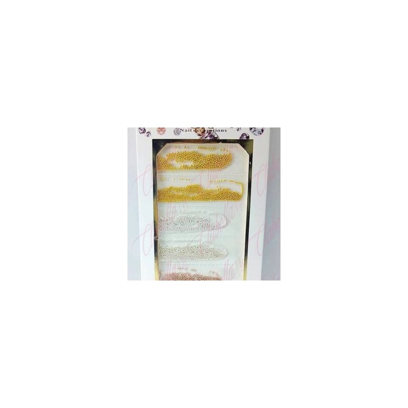Decoración CAVIAR colores metálicos para uñas aprox 600 piezas  por sobre, surtido 11A-105