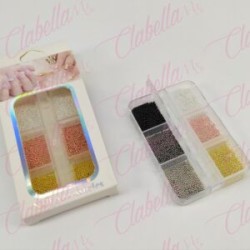 Decoración CAVIAR para uñas en estuche aprox de 7.5x5cm, surtido (pb)