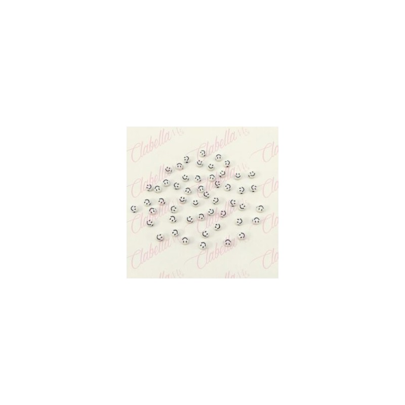 Decoración CIRCULO 3D CON FIGURA DE CARITA para uñas aprox (10gr) 86 piezas por paquete (PB)