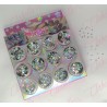 Decoración CONFETI DIFERENTES TAMAÑOS y ESTRELLAS TORNASOL NO MEZCLADAS para uñas 12 piezas de 1/8  por paquete,  (Sin estuche) 
