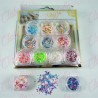 Decoración CONFETI PASTEL para uñas 12 piezas de 1/8 por estuche, (Con estuche) surtido KT(177)-0609E/KT(213)-0678