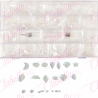 Decoración con cristales en diferentes tamaños AURORA-TORNASOL y katana para uñas, en estuche rígido aprox de 12.5x 24.5cm con 2
