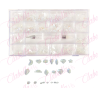 Decoración con cristales en diferentes tamaños AURORA-TORNASOL y katana para uñas, en estuche rígido aprox de 12.5x 24.5cm con 2