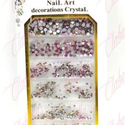 Decoración CRISTAL CAMALEON ROSA en diferentes tamaños para uñas aprox 600 piezas por sobre