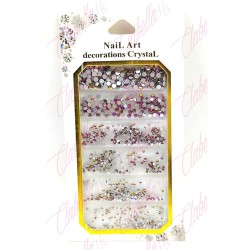 Decoración CRISTAL CAMALEON ROSA en diferentes tamaños para uñas aprox 600 piezas por sobre