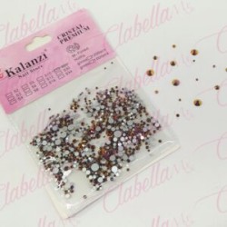 Decoración cristal camaleón tono dorado,naranja y fiusha en diferentes tamaños para uñas aprox 600 piezas por sobre KLZ-H011