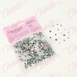 Decoración CRISTAL CAMALEON TONO VERDE Y FIUSHA en diferentes tamaños para uñas aprox 600 piezas por sobre KLZ-H011(Camaleón ton