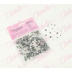 Decoración CRISTAL CAMALEON TONO VERDE Y FIUSHA en diferentes tamaños para uñas aprox 600 piezas por sobre KLZ-H011(Camaleón ton