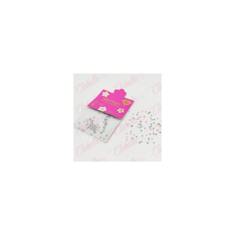 Decoración CRISTAL COLOR PASTEL en diferentes tamaños para uñas  aprox 60 piezas por sobre 41GG-034 (pb)