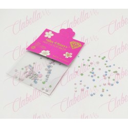 Decoración CRISTAL COLOR PASTEL en diferentes tamaños para uñas  aprox 60 piezas por sobre 41GG-034 (pb)