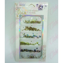 Decoración cristal de color diferentes tamaños para uñas aprox 600 piezas por sobre 11A-172 (PB)