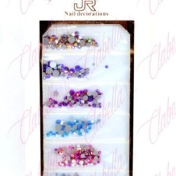Decoración cristal de color diferentes tamaños para uñas aprox 600 piezas por sobre, 11A-113 (PB)