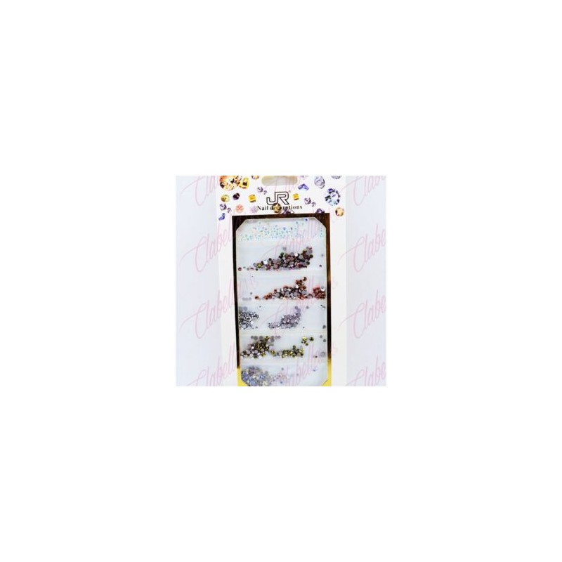 Decoración cristal de color diferentes tamaños para uñas aprox 600 piezas por sobre,11A-112 (PB)