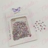 Decoración CRISTAL de plástico color FIUSHA CAMALEON en diferentes tamaños para uñas, aprox 600 piezas en sobre de 11.5x7cm,  Q2
