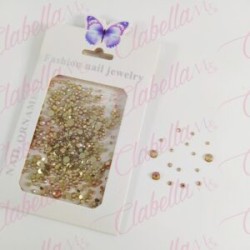 Decoración CRISTAL COBRE CRISTALIZADO CHAMPAGNE en diferentes tamaños para uñas aprox 600 piezas por sobre