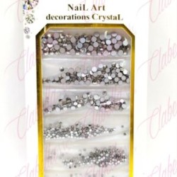 Decoración CRISTAL GRIS en diferentes tamaños para uñas aprox 600 piezas por sobre