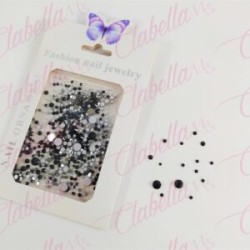 Decoración CRISTAL NEGRO aprox 720pz en diferentes tamaños para uñas, por sobre (KLZ)