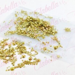 Decoración CRISTAL ORO CRISTALIZADO en diferentes tamaños para uñas aprox 600 piezas por sobre  (Cristal dorado cristalizado pre