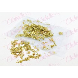 Decoración CRISTAL ORO CRISTALIZADO en diferentes tamaños para uñas aprox 600 piezas por sobre  (Cristal dorado cristalizado pre