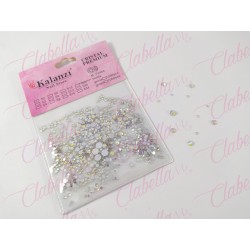 Decoración CRISTAL PLATA AZULADO CRISTALIZADO diferentes tamaños para uñas aprox 600 piezas por sobre (Cristal plata azulado cri