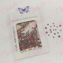 Decoración CRISTAL de plástico color ROJO CAMALEON en diferentes tamaños para uñas, aprox 600 piezas en sobre de 11.5x7cm, Q22-G