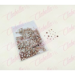 Decoración CRISTAL ROSA GOLDEN METALIZADO en diferentes tamaños para uñas aprox 1000 piezas por sobre