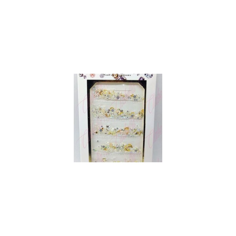 Decoración CRISTAL Y FIGURAS para uñas aprox 600 piezas por sobre, surtido (El color puede variar)