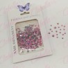 Decoración CRISTALde plástico colorROSA MEXICANO CAMALEON en diferentes tamaños para uñas, aprox 600 piezas en sobre de 11.5x7cm