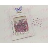Decoración CRISTALde plástico colorROSA MEXICANO CAMALEON en diferentes tamaños para uñas, aprox 600 piezas en sobre de 11.5x7cm