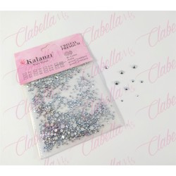 Decoración CRISTAL PLATA AZULADO METALIZADO en diferentes tamaños para uñas aprox 600 piezas por sobre (Cristal plata azulado me
