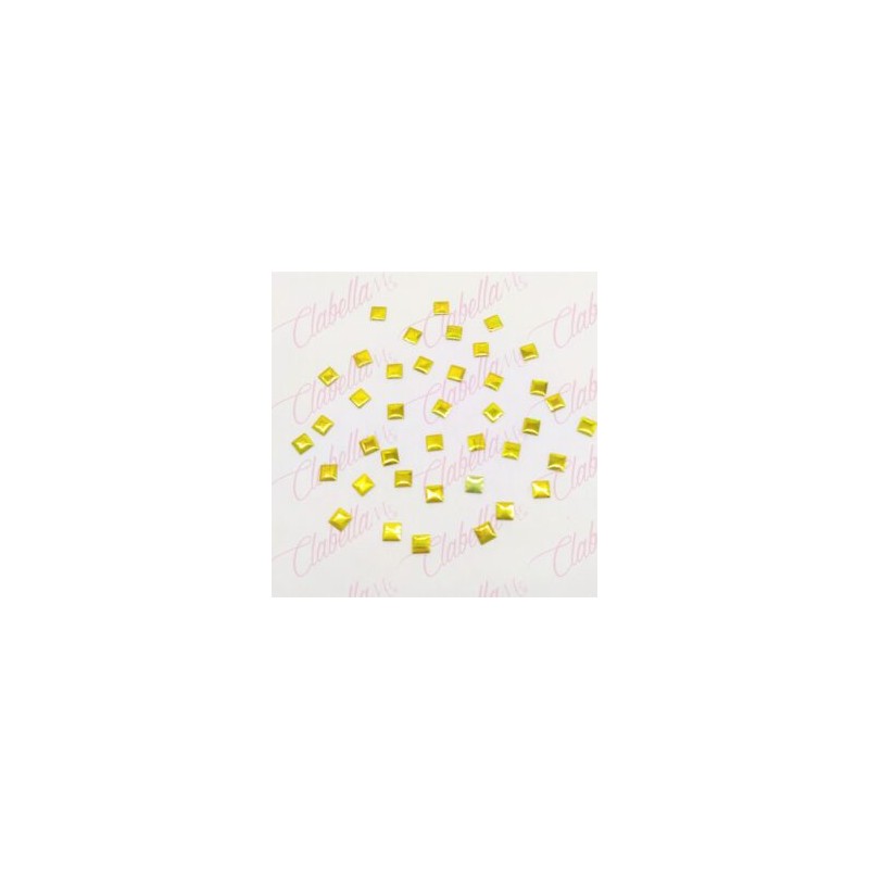 Decoración CUADRADOS 3D DORADOS GRANDES para uñas aprox 45 piezas por paquete (PB)