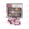 Decoración diferentes figuras mariposa, luna, conejo, crispy y confeti para uñas 12 piezas de 1/8 oz  por estuche KT(240)-0862, 