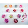 Decoración diferentes FIGURAS NEON MEZCLADAS CON CRISPY para uñas 12 piezas de 1/8 por estuche, (Con estuche) surtido KT(182)-07