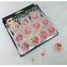 Decoración diferentes FIGURAS NEON MEZCLADAS CON GLITTER mariposa, luna, corazón con azúcar para uñas 12 piezas de 1/8 por estuc