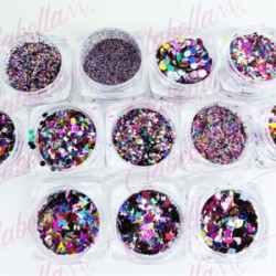 Decoración DIFERENTES FIGURAS NO MEZCLADAS para uñas 12 piezas de 1/8 por estuche, surtido KT(168)-0639 (PB) (Figuras no mezclad