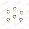 Decoración DIJE  de CORAZON CON CRISTALES Y PERLA  para uñas aprox de 1cm por pieza, surtido (PB)