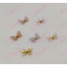 Decoración DIJE DE MARIPOSA 3D color camaleón con alas ajustables y movible de plástico para uñas aprox de 1.5cm POR PIEZA, surt