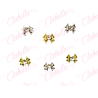 Decoración DIJES DE MOÑO CHICO 3D CON CRISTAL EN FORMA DE CORAZÓN para uñas aprox de  1X.5cm por pieza a granel, surtido 116MC43